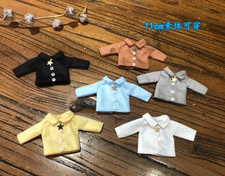 

Pure clothes for Obitsu11 OB11 1/12 doll T-shirt available for cu-poche OB11 doll accessories doll T-shirt coat