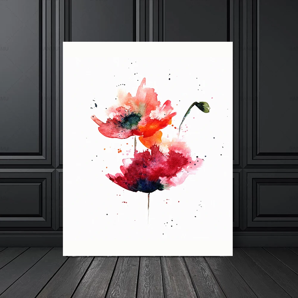 

Watercolor Canvas Painting Lotus Oil Painting Printed on Canvas Impression Wall Art Picture Poster for Living Room and bedroom