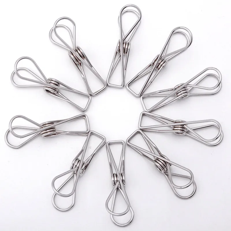 10pcs/lot Stainless Steel Clothes Pegs Hanger Pins Household Solid