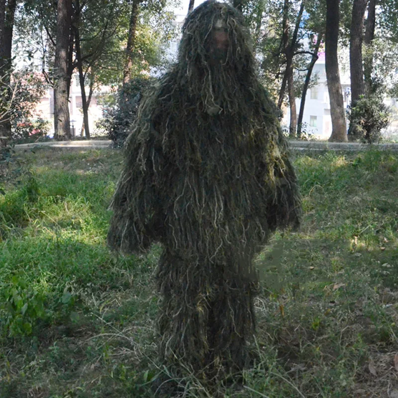 Лесной дизайн камуфляж Ghillie костюм Тип Травы охотничья одежда, yowie Снайпер 3D bionic Камуфляж костюм