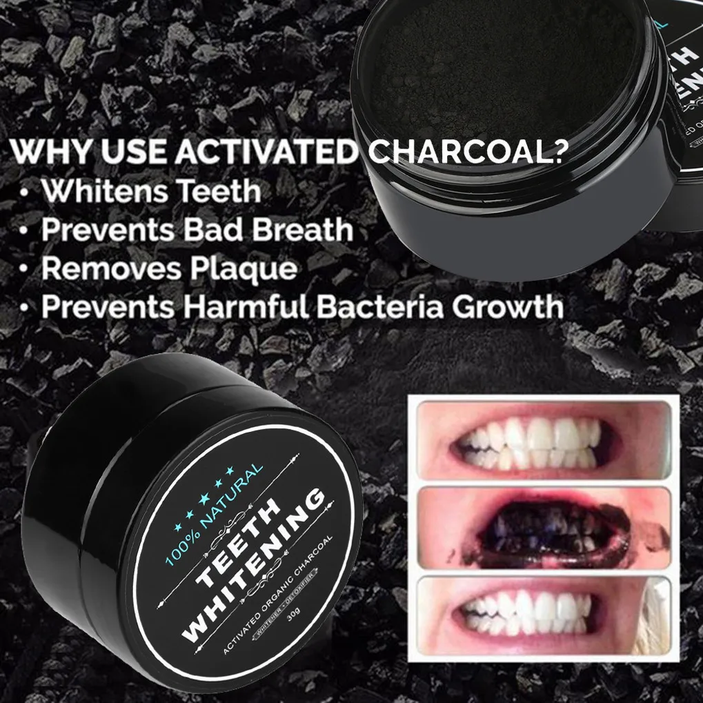 Новая мода Отбеливание зубов порошок натуральный органический активированный бамбуковый уголь зубная паста Maquiagem Прямая