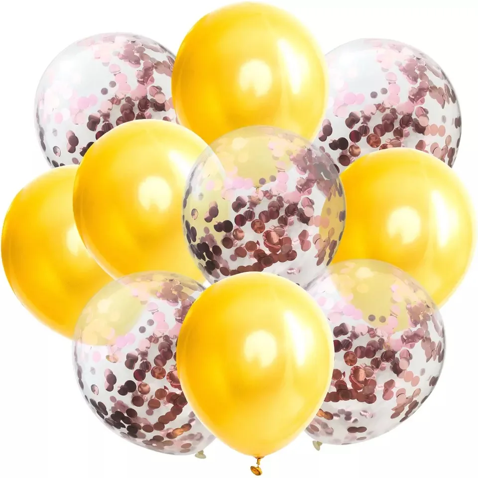 10 шт. 12 дюймов шары с золотыми Конфетти День Рождения украшения Дети взрослый металлический шар воздушный шар на день рождения Декор Baloon Happy Boy - Цвет: 15