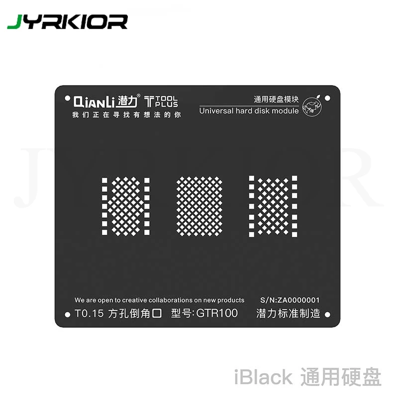 

Jyrkior Universal Hard Disk Module NAND GTR100 BGA Reballing Black Stencil Plant Tin Steel Net For iPhone 6/6S/6SP/7G/7P/8G/8P