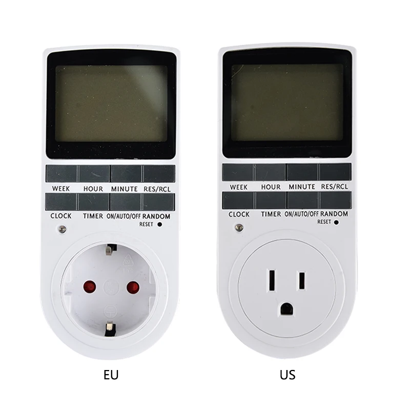 

Digital LCD Display 7 Day 24 Hour Timer Switch Socket EU US Plug-in Programable D15