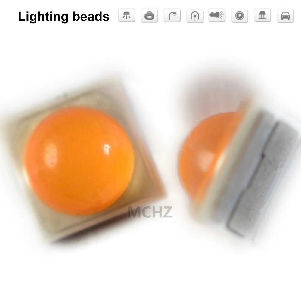 20 шт 3535 3W SMD LED диод 3V 3.6V1000ma Янтарный 1800k инфракрасный темно красный 610nm 615nm синий