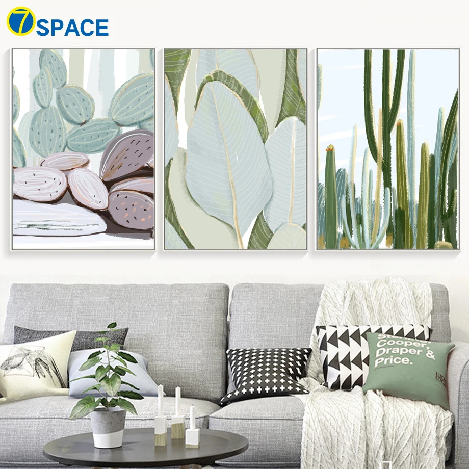 

Cactus Leaves Oil Painting Nordic Posters And Prints Wall Art Canvas Painting Wall Pictures For Living Room Canvas Poster Decor