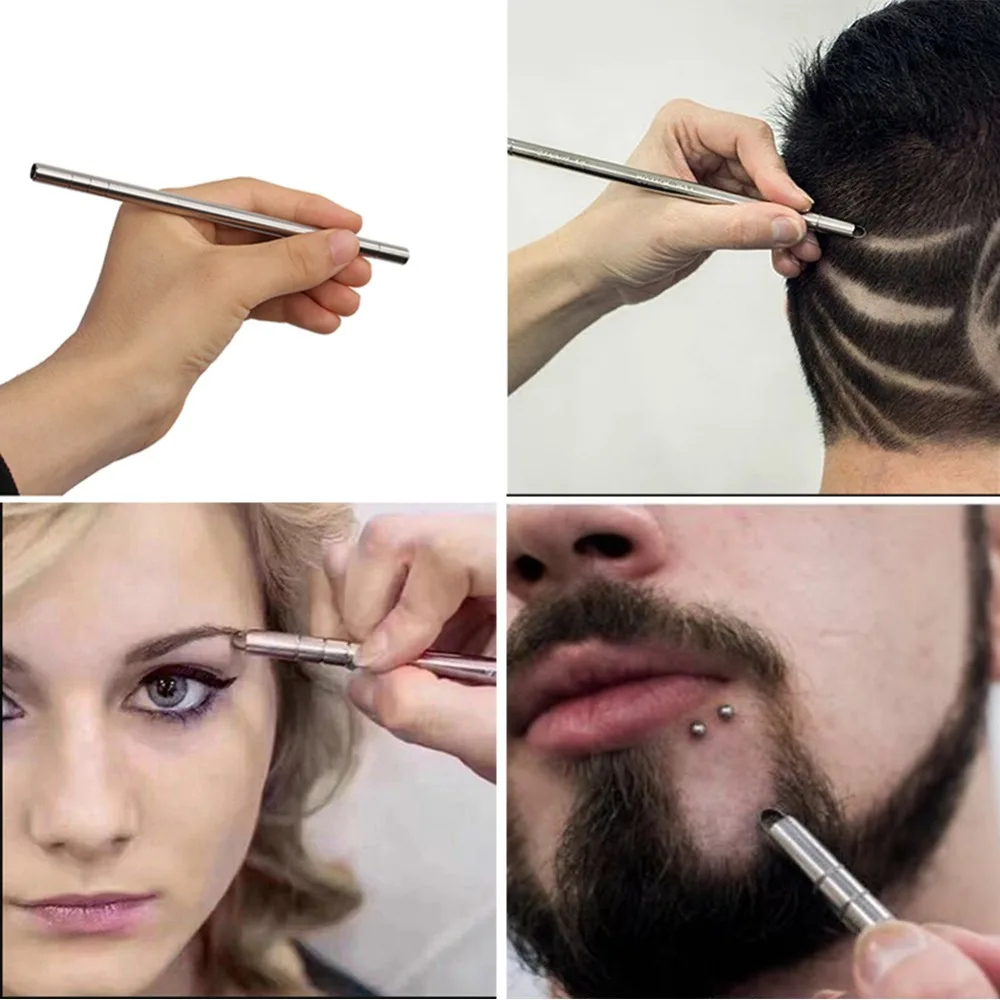 

Pro Shaver Salon Engraved Pen Stainless Steel Hair Styling Eyebrows Beard 1 Blade Styling Tools for Hair Caring