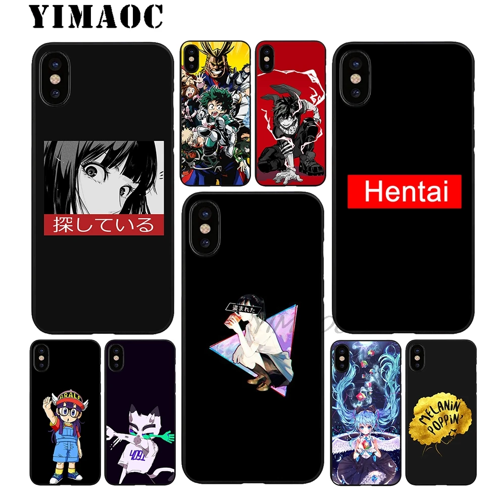YIMAOC Япония мультфильм Sad Девушка Мягкий ТПУ Черный силиконовый чехол для iPhone X или
