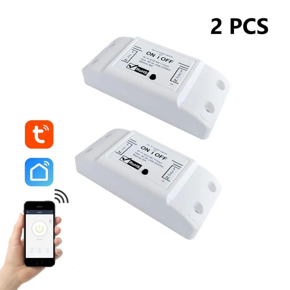 

EACHEN WiFi Smart Switch Compatible with Alexa Voice ControlRelay Switch Module DIY Smart Home Use Tuya Smartlife APP (2Pack)