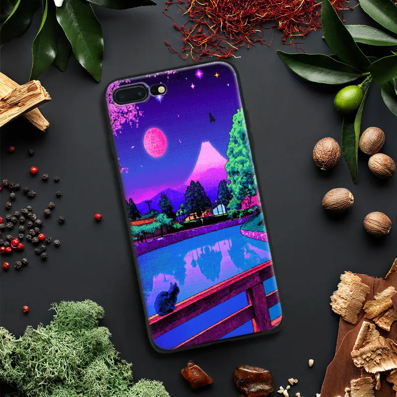

Japanese courtyard landscape 8 bit Tpu Soft Silicone Phone Case Cover Shell For Apple IPhone 5 5s SE 6 6s 7 8 Plus X 10