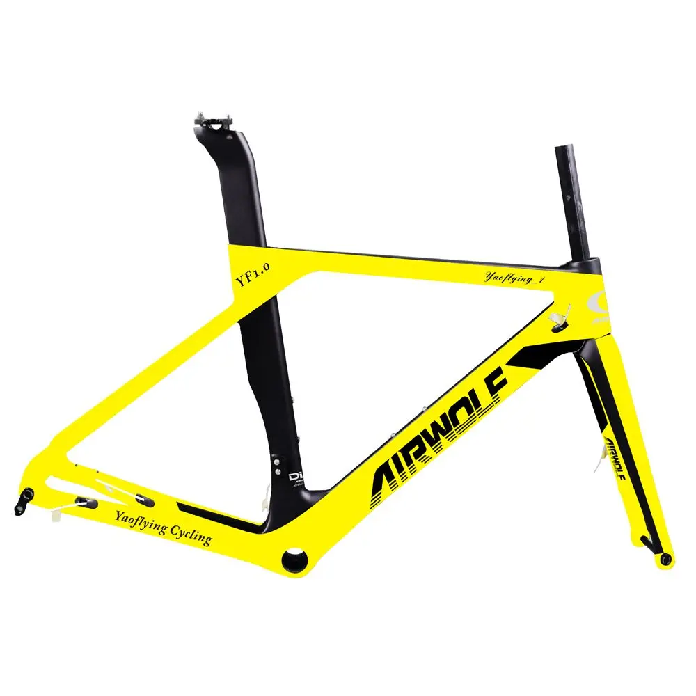 with color Airwolf многоцветная краска карбоновый дорожный дисковый каркас Di2/механический UD черный полный карбоновый диск для дорожного велосипеда Рама 142*12 мм карбоновые велосипедные - Цвет: with color