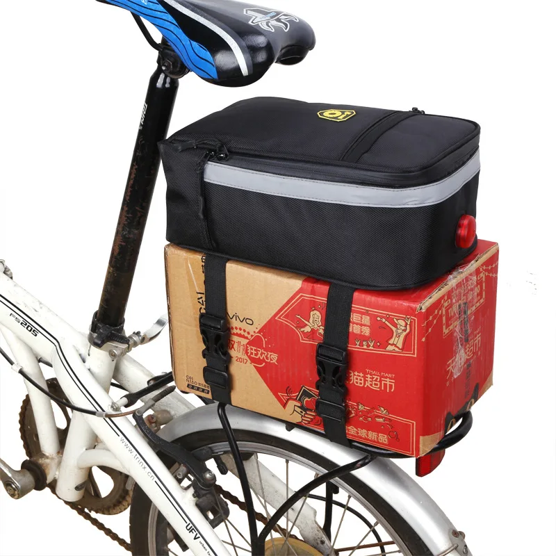 Perfect Bicycle Motorcycle Folding Rear Bags With Tail Light 4.5L Capacity Waterproof Back Seat Pouch Bag Riding Electric Car Tail Bags 14