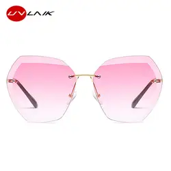 UVLAIK оправы солнцезащитных очков Для женщин металлический каркас выполненные негабаритных солнцезащитные очки дизайнерские очки