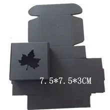 7,5*7,5*3 см черный кленовый лист 100 шт Розничная Подарочная упаковка коробка подарок ручной работы мыло бумага для упаковки коробки
