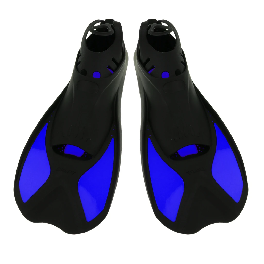 Unisex Adult Kids Full Foot Short Swimming Fins Scuba Diving Swim Training Flippers Snorkeling Water Sports Fin XXS/XS/S/M/L/XL