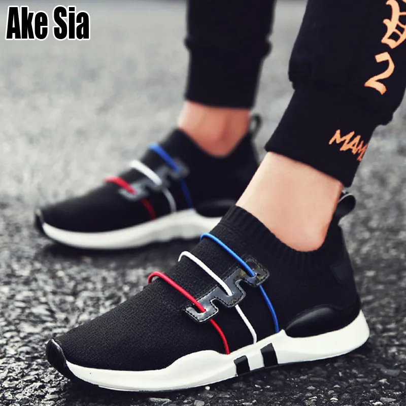 

Ake Sia Men Unisex Female Male Hombre Casual Fashion Knitting Youth Slip On Flat Lazy Loafers Plimsolls Zapatos Socks Shoes A195