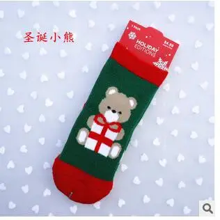 Г., новые осенние носки для маленьких мальчиков и девочек милые хлопковые носки для малышей с рождественской тематикой Нескользящие толстые теплые носки-тапочки с героями мультфильмов - Цвет: 2