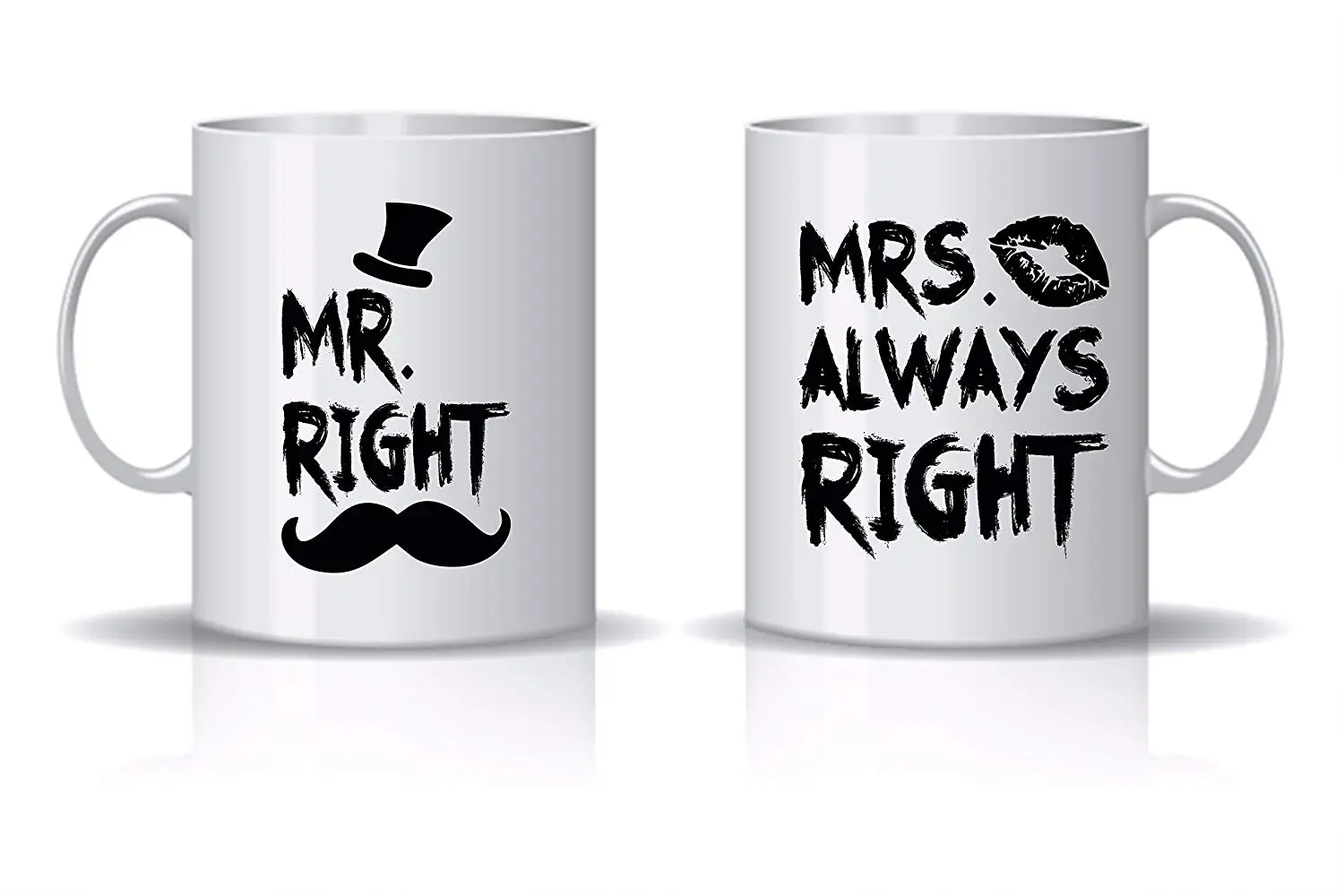 Забавные кружки Mr. Right & Mrs. Always белая кофейная кружка 11 унций для пар|Кружки| |