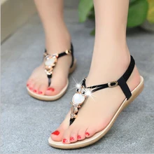 Frauen Sandalen 2016 Komfort Sandalen Frauen Sommer klassische Strass fashion flach plus Größe Sandalen Größe 36-42