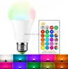 Bombillas de luz led RGB, con control remoto IR y modo de memoria, lámpara RGB cambiable, 110 V, 220 V, potencia de 5W, 10 W, 15W, colorida RGBW ► Foto 1/6