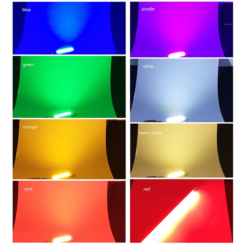 

2Pcs Colorful COB Strip Modules for DIY Car House Lighting 12V 2W DC LED Bulb Chip On Board COB LED Light