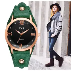Повседневные модные римские цифры простой кожаный мягкий ремешок женские кварцевые женские наручные часы нарядные часы Подарки наручные