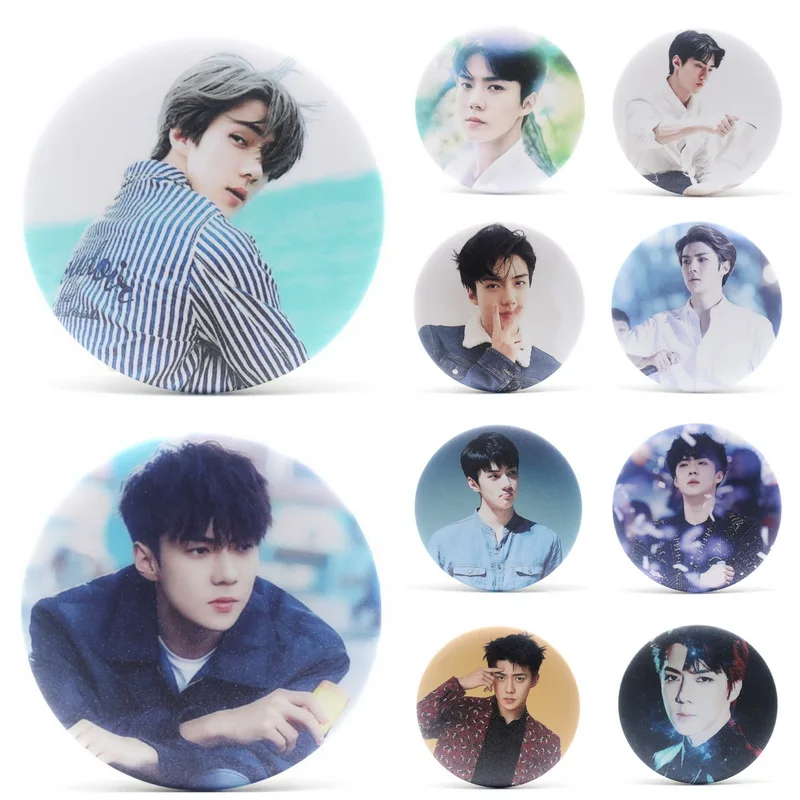 

Korean KPOP EXO SEHUN Brooch Pin Badge Accessories For Clothes Hat Backpack Decoration