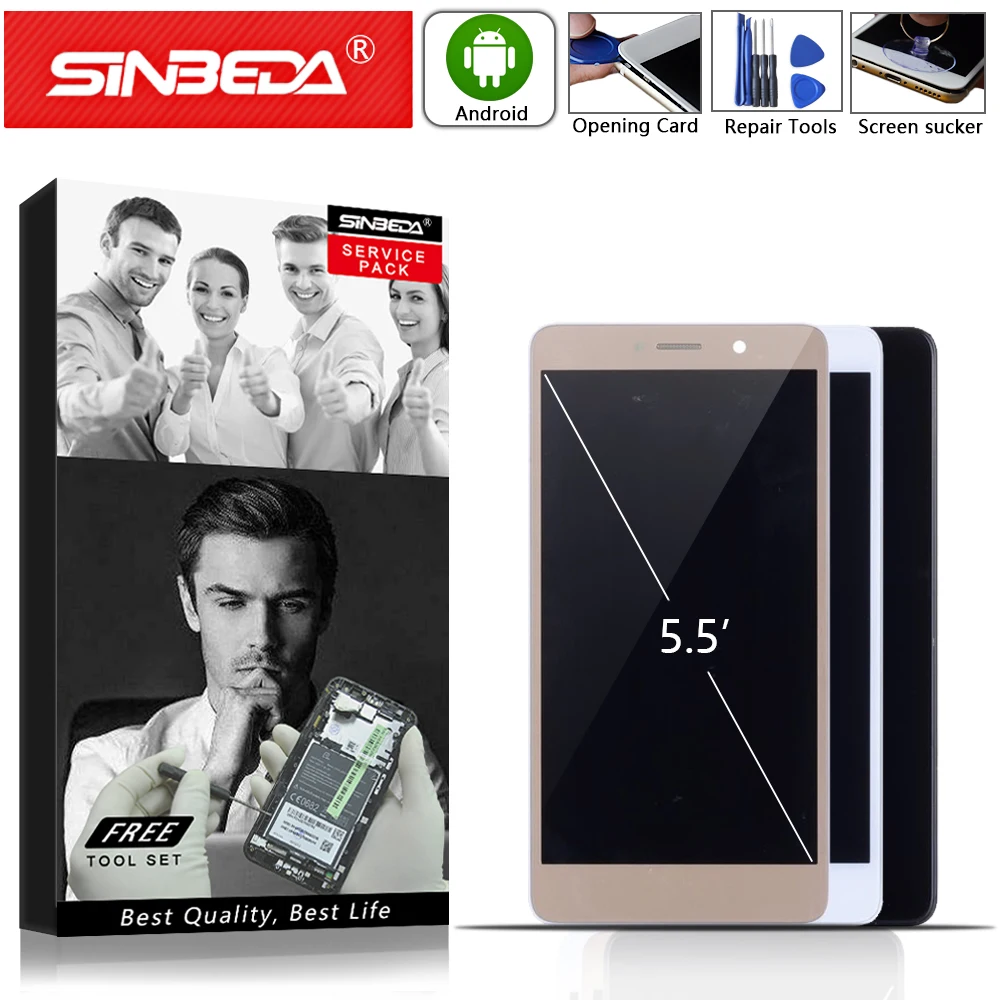 

5.5"Sinbeda For HUAWEI Honor 6X LCD Touch Screen with Frame For HUAWEI GR5 2017 LCD For Honor6x Display BLN-L21 For Honor6x LCD@