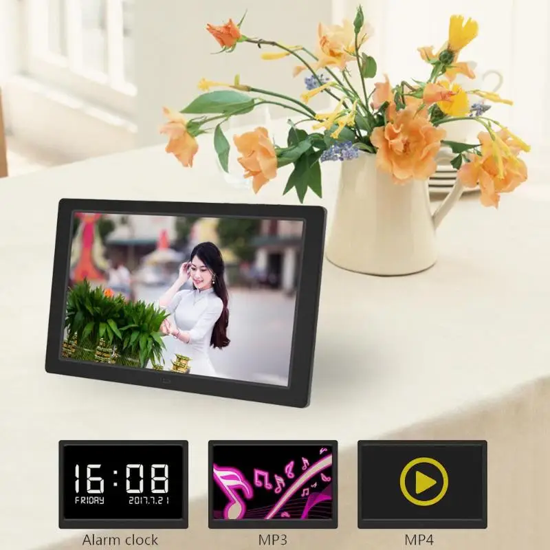 15 4 дюймов цифровая HD фоторамка MP3 MP4 видеоплеер календарь будильник цифровые