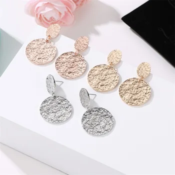 

RONGQING 12pair/lot 2019 Fashion round Earrings Exaggeration metal Large Vintage Earrings for Women