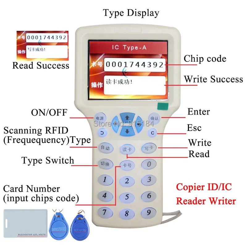 9 частотных копий зашифрованных NFC смарт-карт Дубликатор RFID Копир/программист ID/IC считыватель+ 5 125 кГц+ 5 13,56 МГц UID карты