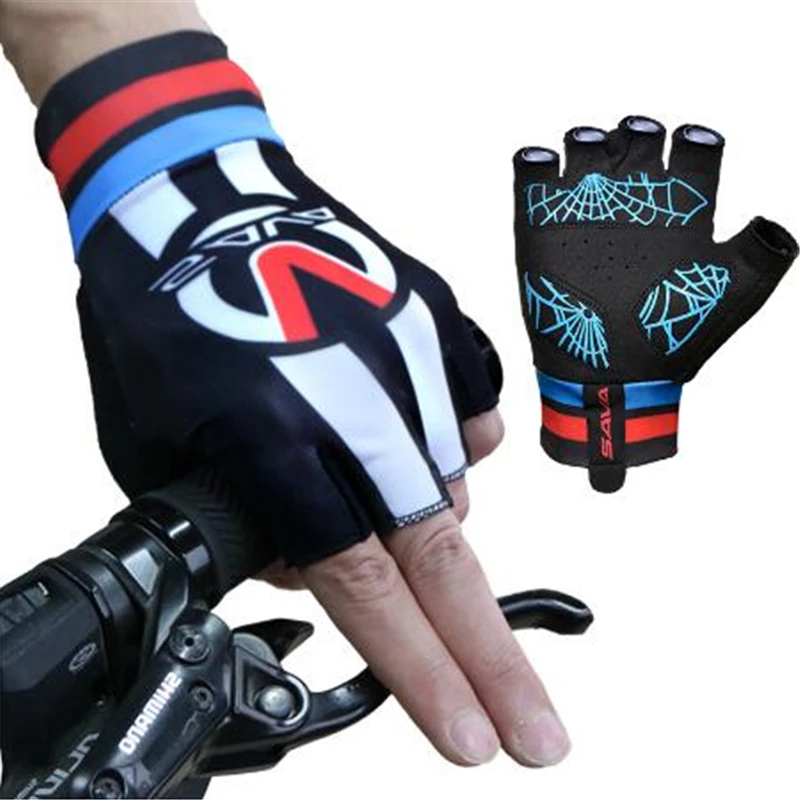 SAVA 2017 Breathable Antiskid lycra Road Cycling Gloves Half Finger