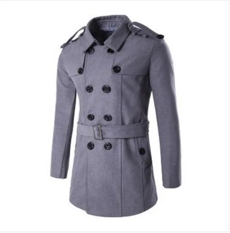 Winter Men Pea Coat Male Mens Wool Coat Peacoat Masculino