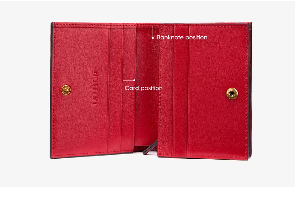 LAFESTIN женский кошелек натуральная кожа пэтчворк короткий кожаный кошелек для монет Дамский кредитный держатель для карт женский кошелек