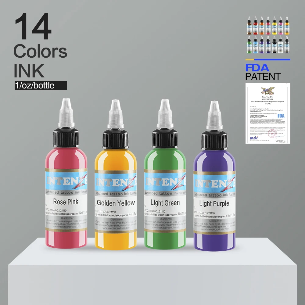 

2019 NEW 14 color body art 30 ml professional tattoo 1oz tattoo paint set beauty makeup permanent cosmetics