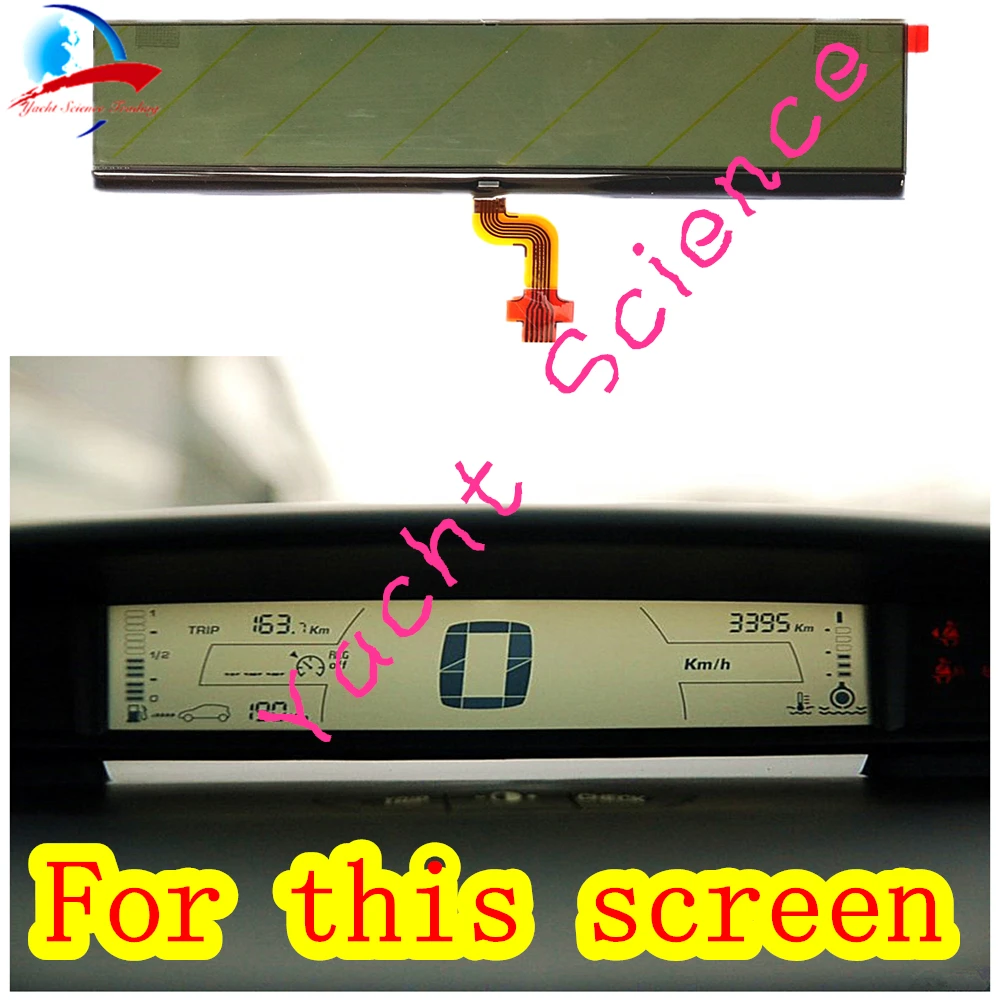 

Instrument Cluster Car Transparent display Mid Speed RPM Information LCD screen Pixel Repair with FPC for Citroen C4 2006-2008