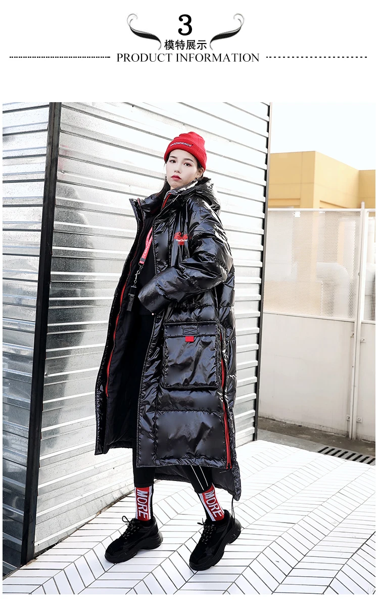Европейский зимний женский пуховик выше колена, длинная парка с капюшоном, женская одежда, новая серия, плотное теплое Женское зимнее пальто 890