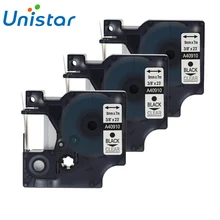 Юнистар 3 шт./упак. 40910 совместимый для Dymo D1 Label Manager 9 мм 40910 черный прозрачный ярлык кассета для Dymo принтер этикеток