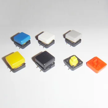 

120pcs/lot 12*12*7.3mm SMD Tactile Push Button with colorful Cap Tact Switches 12x12mm