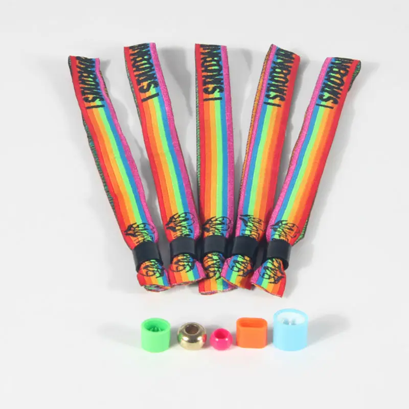 Free shipping custom woven wristband for concert ticket textile