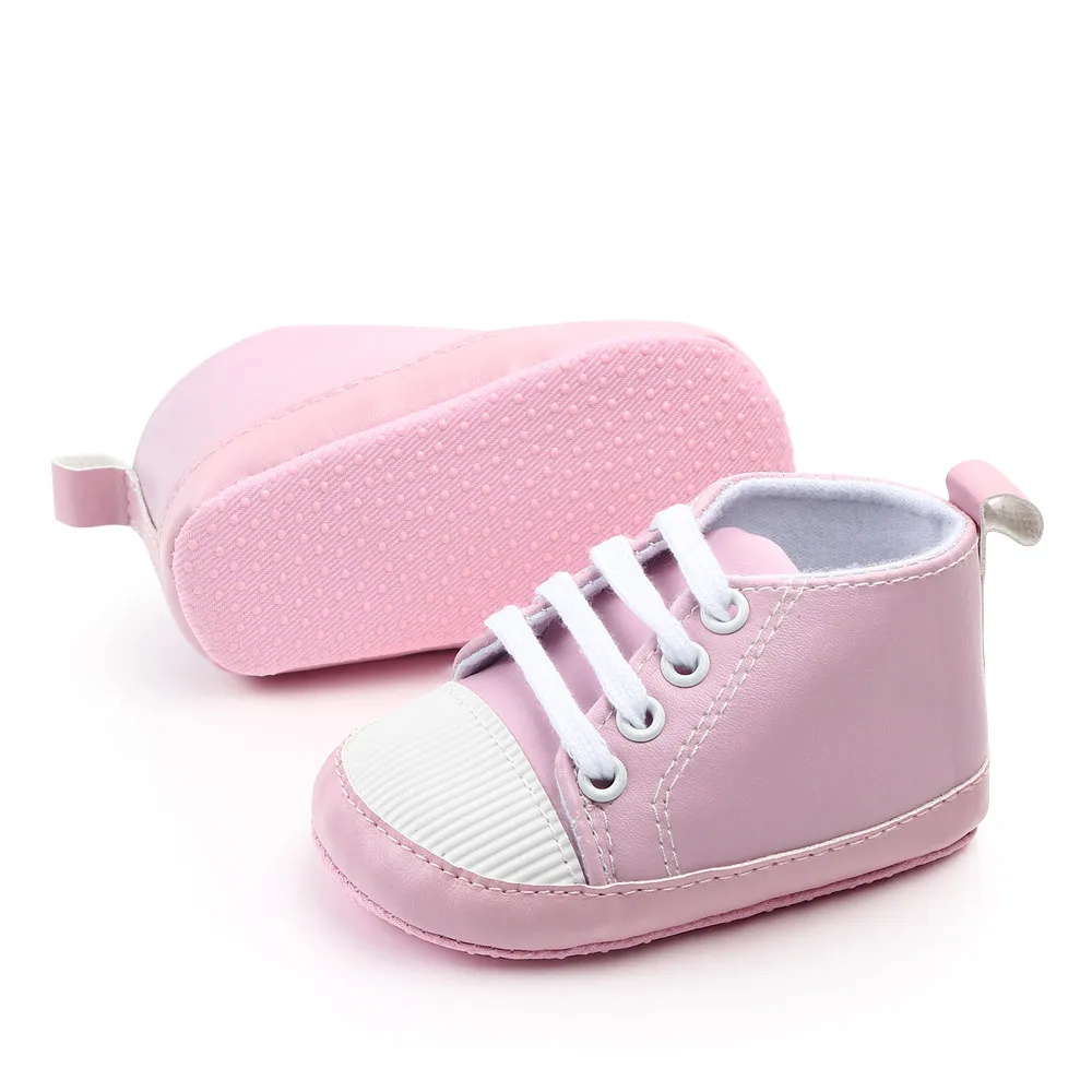 New PU Classic Sports Sneakers Newborn Baby Boys Girls First Walkers Shoes Infant Toddler Soft Sole Anti-slip Baby Shoes