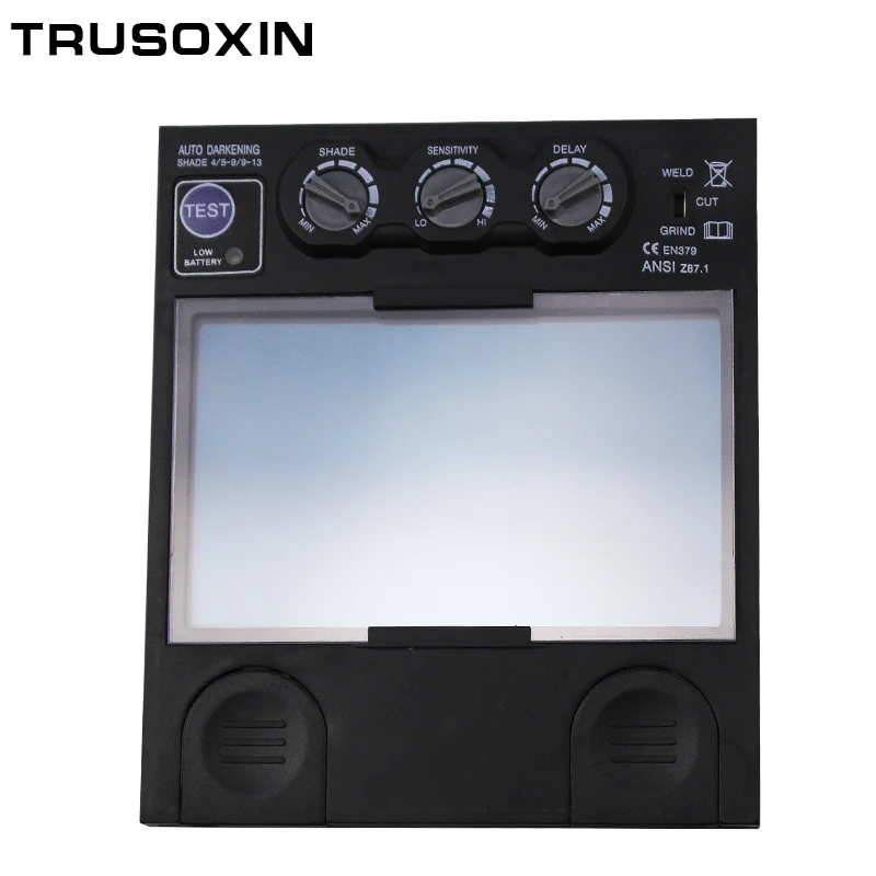 Goede Rechangeable Batterij 4 Arc Sensor Solar Auto Verduistering Shading Slijpen Lashelm Lasser Bril Masker Cap filter Lens