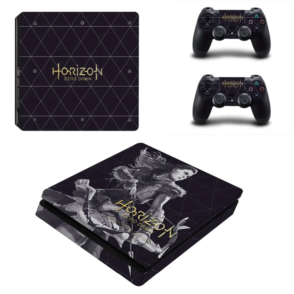 Виниловая наклейка Horizon Zero Dawn PS4 Slim Skin для консоли Sony Playstation 4 и 2 контроллера