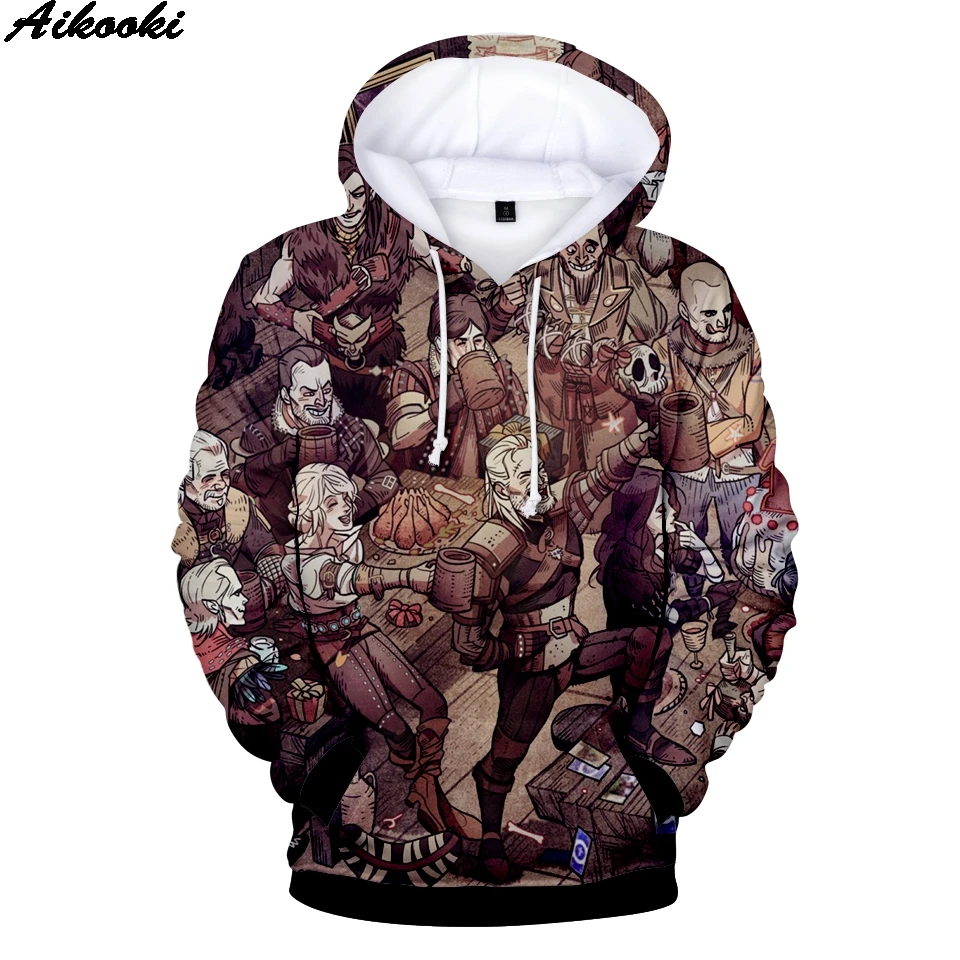 

Aikooki Men Women Hoodies 3D Print witcher 3 Fashion Hip Hop Sweatshirt witcher 3D Hoodies Men Pullovers Winter Sweatshrits