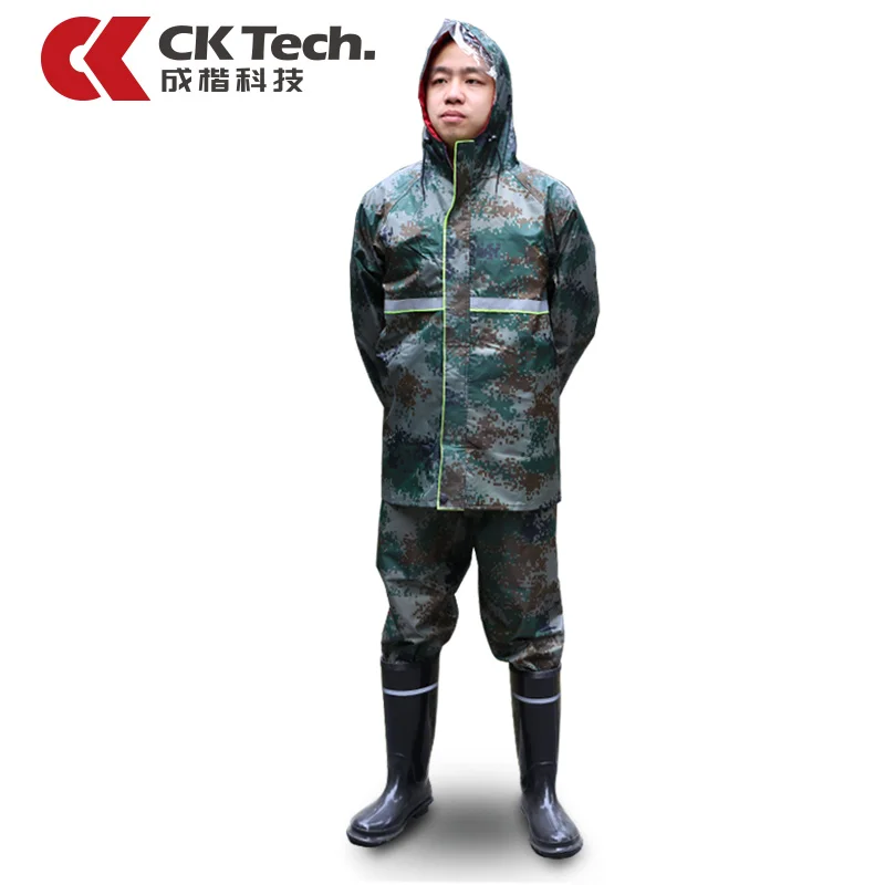 

CK Tech PVC Rainfreem Impermeable Raincoat Waterproof Trench Coat Poncho Double-layer Rain Coat Rainwear Rain Gear Poncho 103