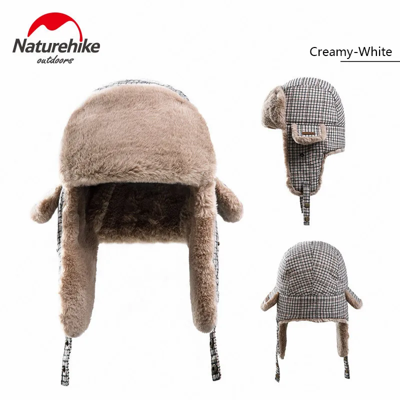 NatureHike уличная Зимняя шерстяная охотничья шапка Защитная теплая Кепка ветрозащитная сохраняющая тепло походная Лыжная походная охотничья шапка - Цвет: Creamy-White