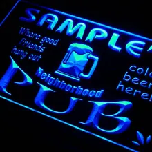 Pg-tm для персонализированного названия район Бар Пивной светодиодный неоновые световые знаки с переключателем вкл/выкл 7 цветов 4 размера