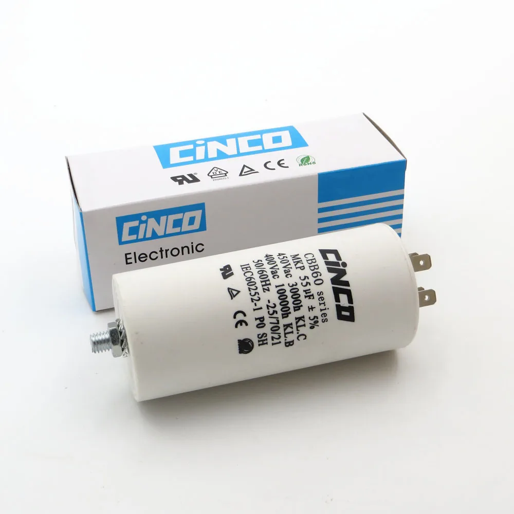 55uF 400V 450V CBB60 Motor Run Capacitors 4pins SH DB Polypropylene