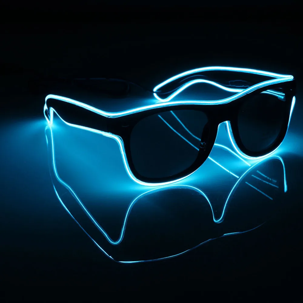 el炫丽发光眼镜 夜店表演闪光眼镜 荧光舞表演 百叶窗led眼镜