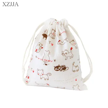 

XZJJA Cute Portable Cartoon Cat Drawstring Storage Bag Travel Clothing Shoe Underwear Pouch Kid Toys Gift Bag Sundries organizer